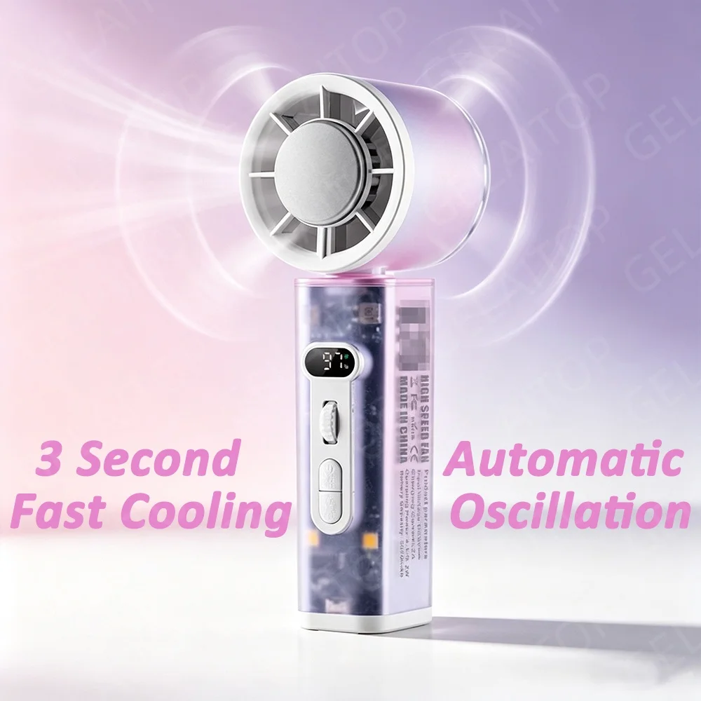 Outdoor Usb Power Bank - 2026 휴대용 핸디 선풍기 자동 회전