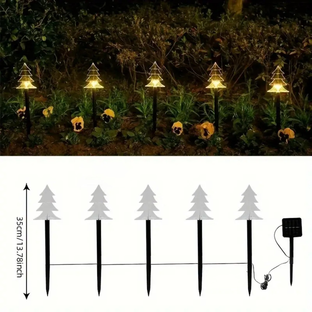 5Pcs 크리스마스 통로 조명 방수 눈송이/크리스마스  - Outdoor Solar Power Xmas Lights 리뷰 및 가격