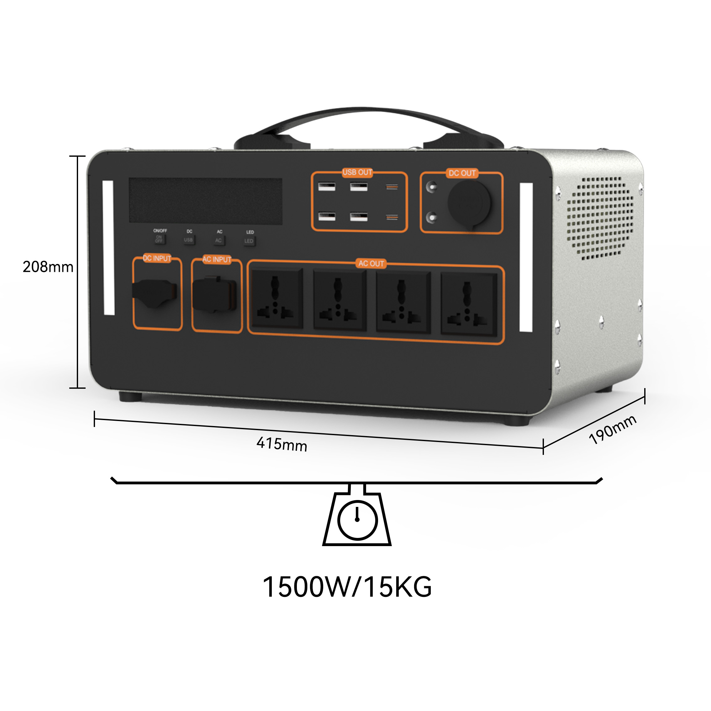 1500W 휴대용 태양광 발전소 102400mAh Li - Outdoor Uninterruptible Power Supply 리뷰 및 가격