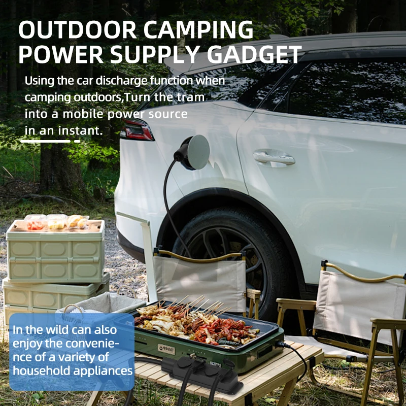 휴대용 16A 4KW V2L 케이블 전기차 측면 충전  - Ac Outdoor Power 리뷰 및 가격