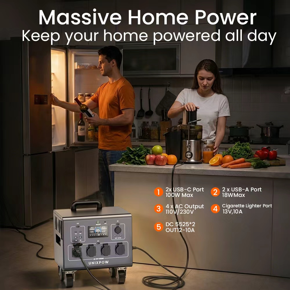 3000W 휴대용 비상 발전소 태양광 발전기 에너지 저 - Outdoor Uninterruptible Power Supply 리뷰 및 가격