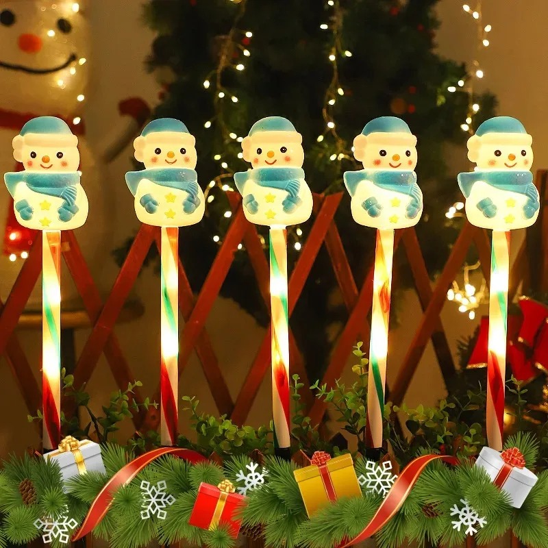 크리스마스 태양광 산타 & 눈사람 LED 램프 야외 잔 - Outdoor Solar Power Xmas Lights 리뷰 및 가격