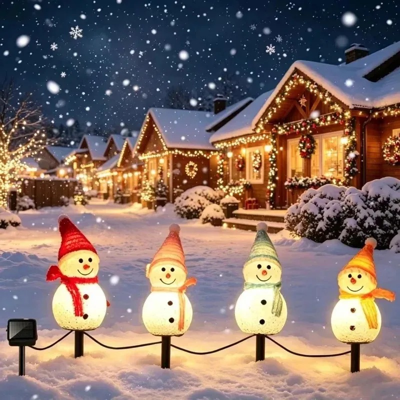 태양광 눈사람 모양 지지대 LED 조명, 따뜻한 백색  - Outdoor Solar Power Xmas Lights 리뷰 및 가격